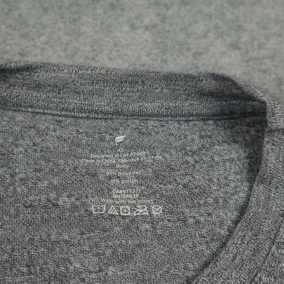 Fabletics Shirt Mens XL‎ Gray Athletic Activewear Short Sleeve Performance - Picture 3 of 9